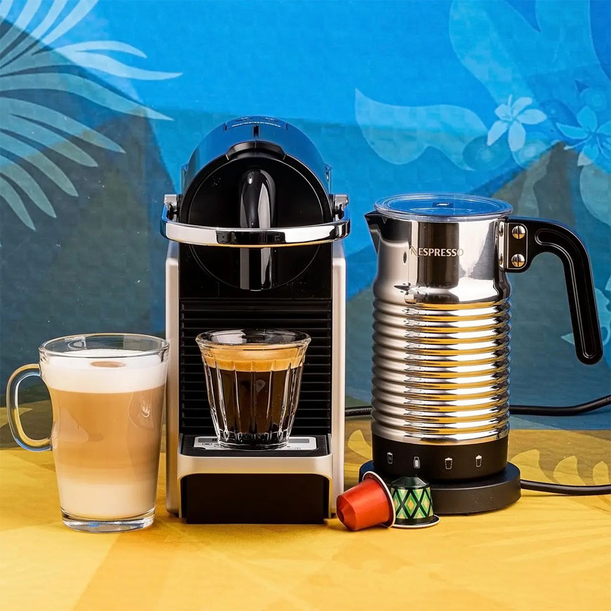 اسپرسو ساز کپسولی نسپرسو پیکسی دلونگی نقره ای مدل EN127.S با کف شیرساز Aeroccino 4 (1)