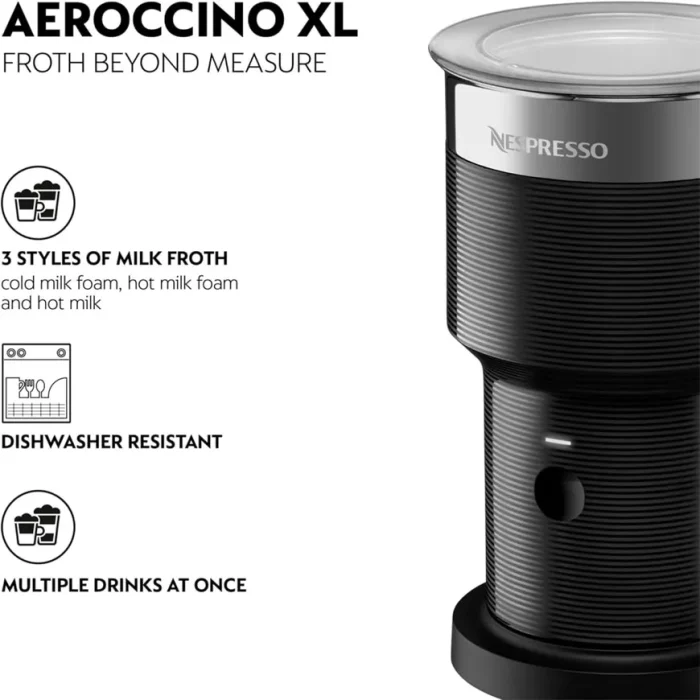 کف شیر ساز نسپرسو آیروچینو XL «مشکی» | Nespresso Aeroccino XL - Image 4
